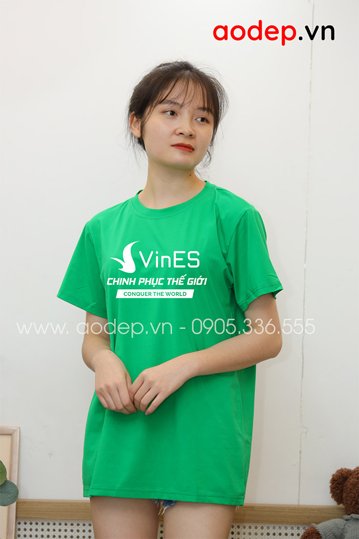 In áo nữ form rộng Công ty VinES | In ao phong dong phuc