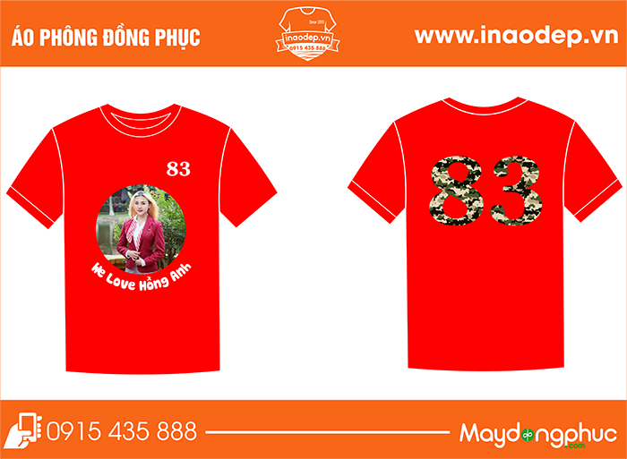 In áo phông Năm 1983 - We love Hồng Anh | In ao phong dong phuc