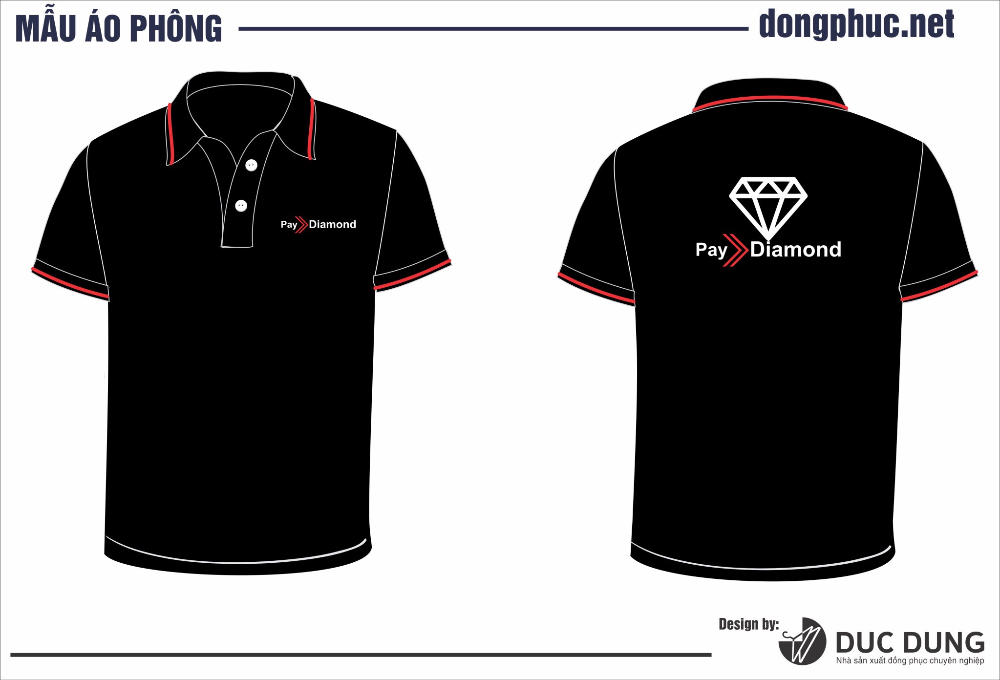 Áo đồng phục Pay Diamond màu đen | Ao dong phuc Pay Diamond