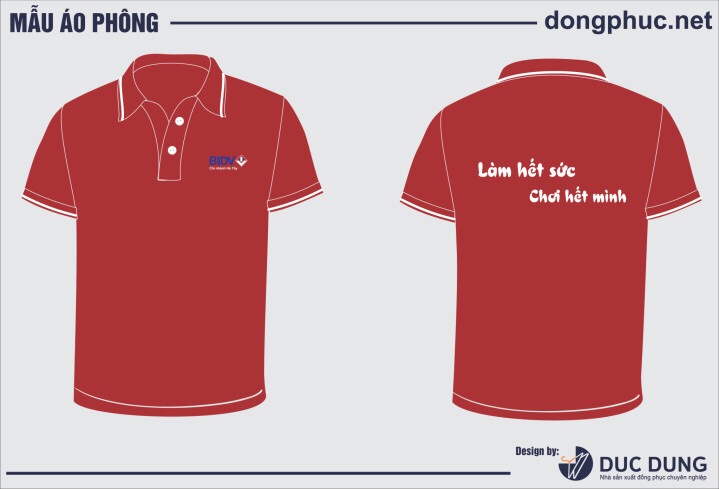 Áo đồng phục BIDV màu đỏ | Ao dong phuc BIDV mau do