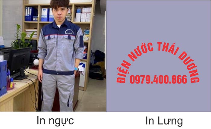 In áo đồng phục bảo hộ điện nước Thái Dương | In ao bao ho dong phuc