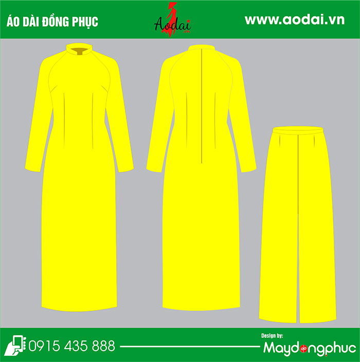 Áo dài đồng phục màu vàng | Ao dai dong phuc