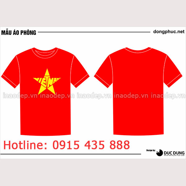 In áo Việt Nam màu đỏ