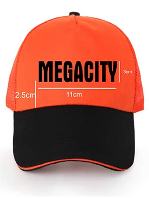 In mũ lưỡi trai lưới màu cam Công ty Megacity