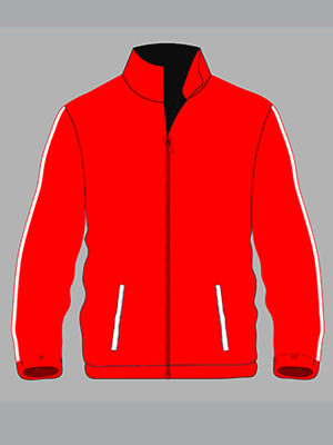 In áo khoác đồng phục màu đỏ