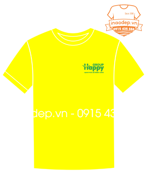 In áo phông màu vàng Group Happy