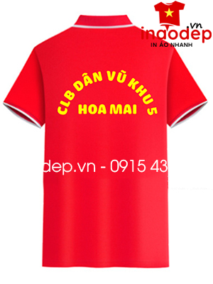 In áo phông CLB Dân vũ Khu 5 Hoa Mai