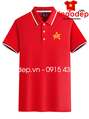 In áo phông màu đỏ chữ Việt Nam