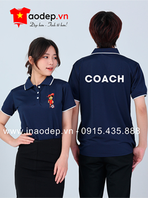 In áo phông màu xanh đen cho Huấn luyện viên