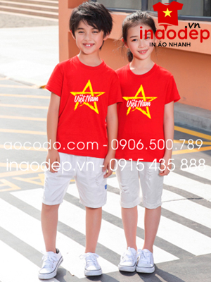 In áo trẻ em cờ đỏ sao vàng Việt Nam