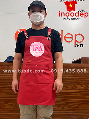 In tạp dề Tiệm Nails & Lashes T&A