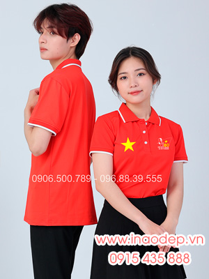 In áo màu đỏ In lá cờ đỏ sao vàng kỉ niệm 80 năm Cách mạng tháng 8 - Quốc Khánh 2-9