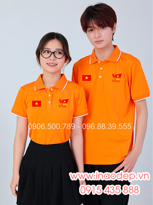 In áo màu cam In lá cờ đỏ sao vàng kỉ niệm 80 năm Cách mạng tháng 8 - Quốc Khánh 2-9