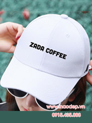 In mũ lưỡi trai Quán Zada Coffee