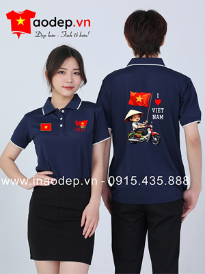In Áo polo in kỉ niệm 80 năm 1945-2025 - I love VietNam