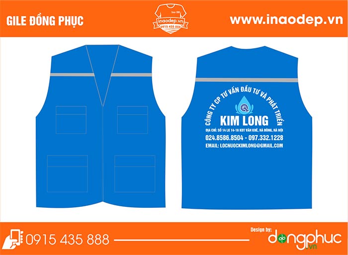 In áo gile Công ty CP tư vấn đầu tư và phát triển Kim Long | In ao gile dong phuc