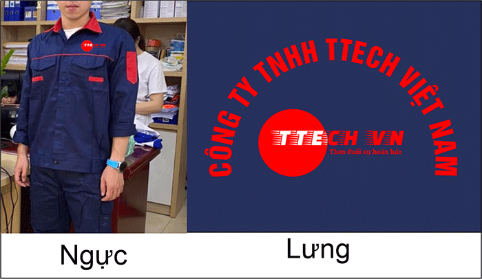 In đồng phục bảo hộ Công ty TNHH TTech Việt Nam | In dong phuc bao ho