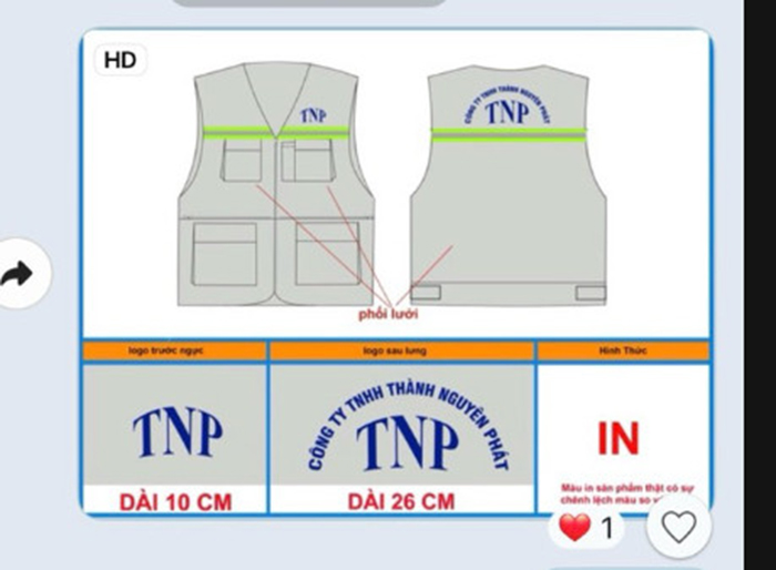 In áo gile Công ty TNHH Thành Nguyên Phát | In ao gile dong phuc