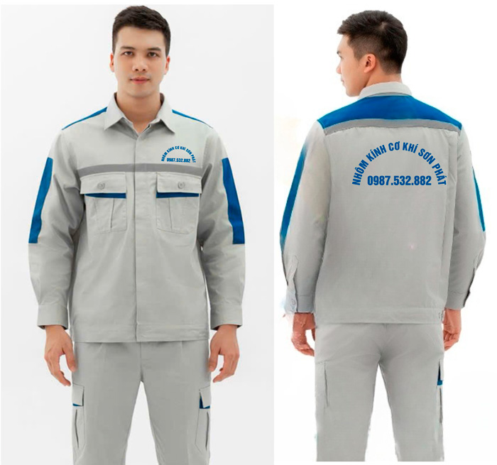 In đồng phục bảo hộ Công ty Nhôm kính cơ khí Sơn Phát | In dong phuc bao ho