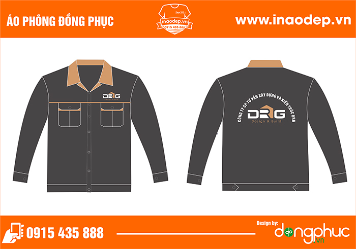In áo bảo hộ Công ty CP tư vấn xây dựng và kiến trúc DRG | In dong phuc bao ho