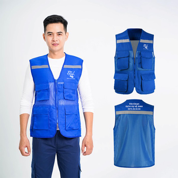In áo gile Công ty Dịch vụ vệ sinh Vin Clean | In ao gile dong phuc
