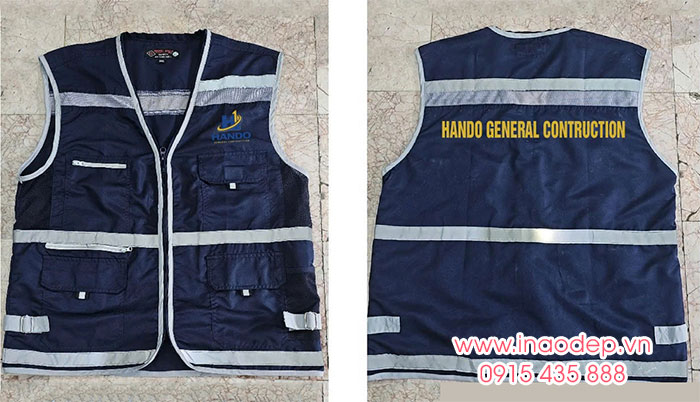 In áo gile Công ty Hando General Contruction | In ao gile dong phuc