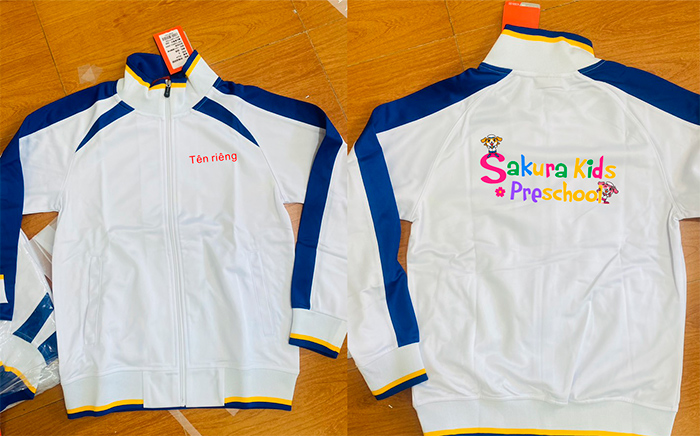 In áo gió Trường Sakura Kids Preschool | In ao khoac dong phuc