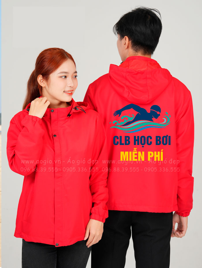 In áo khoác gió Câu lạc bộ học bơi miễn phí | In ao khoac dong phuc