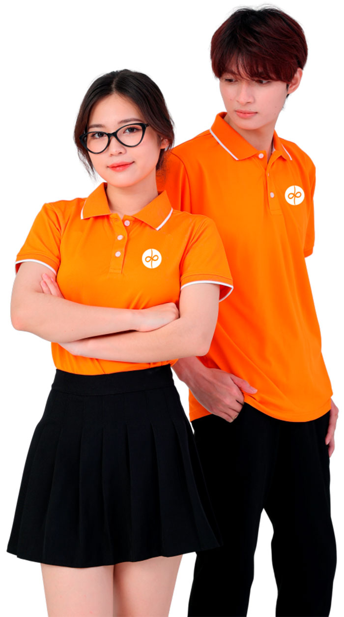 In áo phông đồng phục màu cam | In ao phong dong phuc