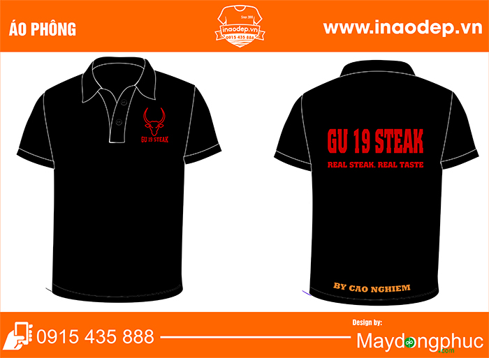 In áo phông Nhà hàng GU 19 STEAK | In ao phong dong phuc