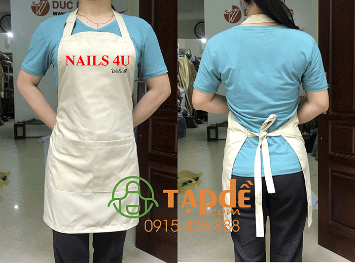 In tạp dề Tiệm Nails 4U Walsall | In tap de dong phuc