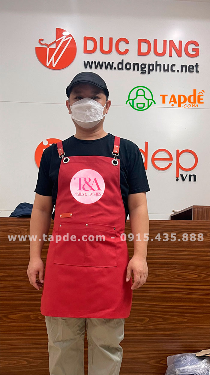 In tạp dề Tiệm Nails & Lashes T&A | Tap de dong phuc