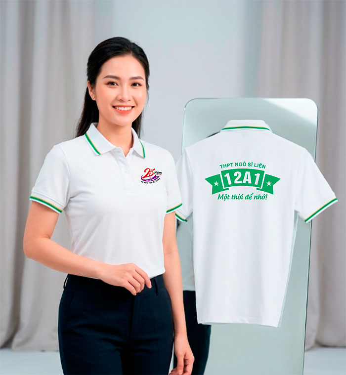 In áo Lớp 12A1-K53 THPT Ngô Sĩ Liên - 25 Năm Kỷ niệm Thời áo trắng | In ao phong dong phuc