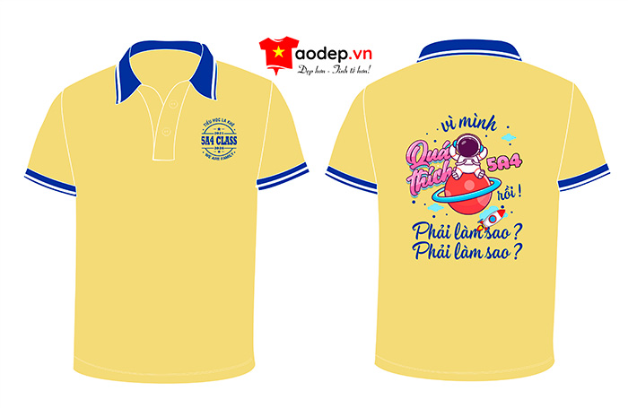 In áo Lớp 5A4 Class Tiểu học La Khê - We are family | In ao phong dong phuc