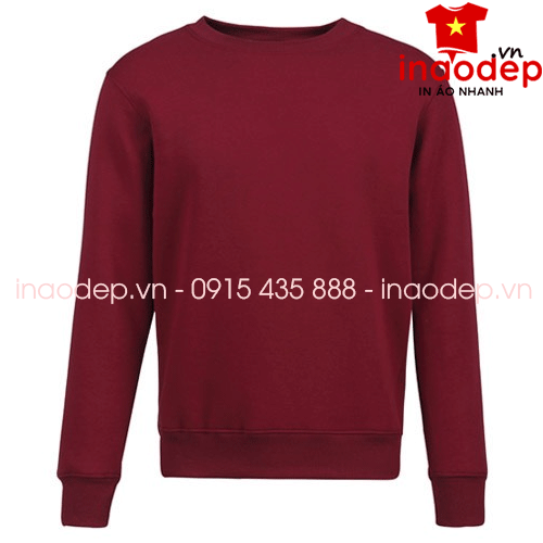 Áo sweater (Áo nỉ sweater) màu đỏ đô | Ao ni