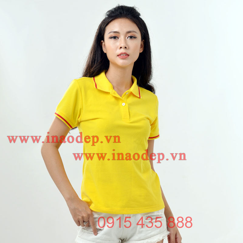 Áo Phông Polo Nữ Viền Cổ - Màu Vàng | Ao Phong Polo Nu Vien Co Mau