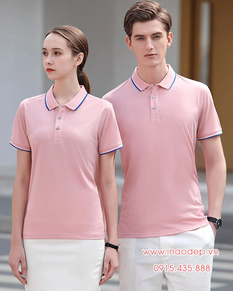 Áo polo màu hồng nhạt