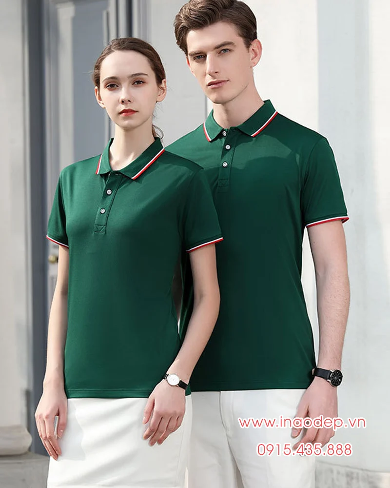 Áo polo màu xanh lá cây