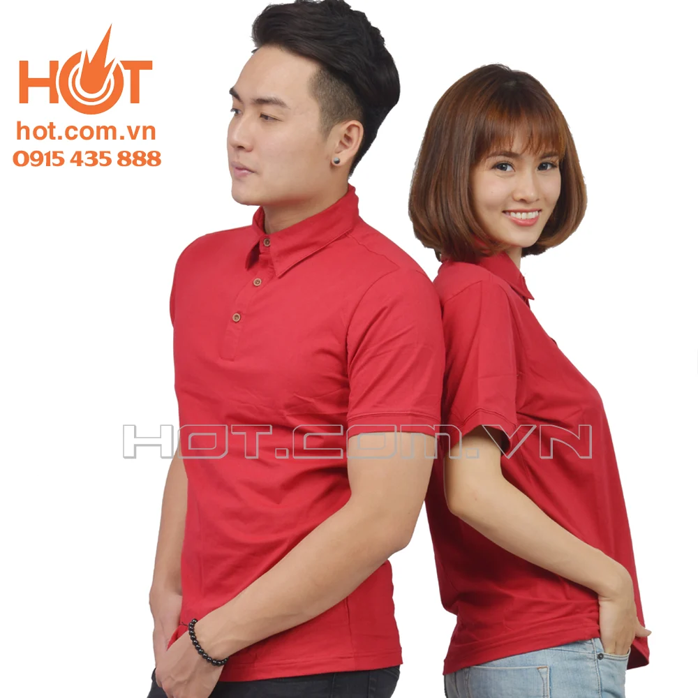 Áo phông có cổ – Đỏ đô