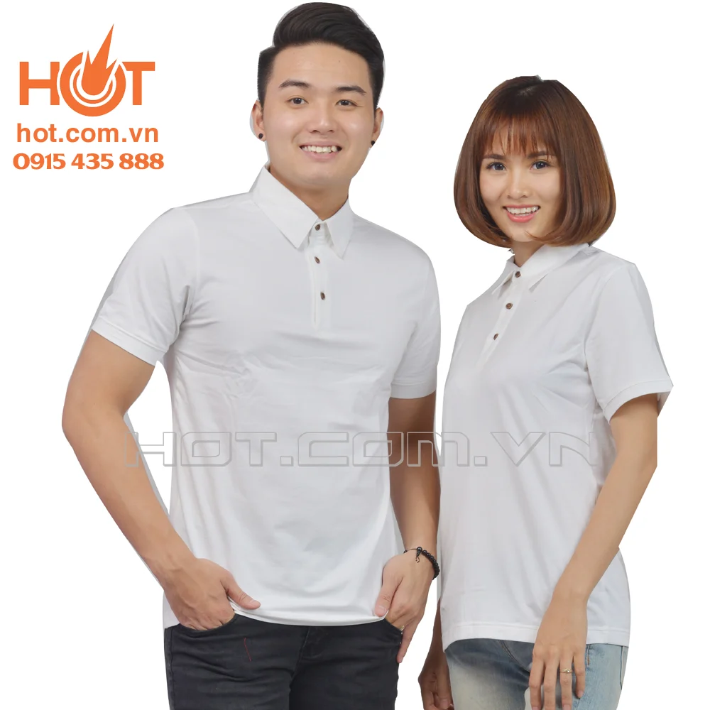 Áo phông có cổ – mầu Trắng