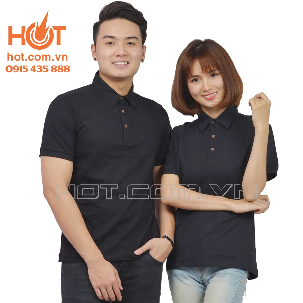 Áo phông có cổ – mầu Đen