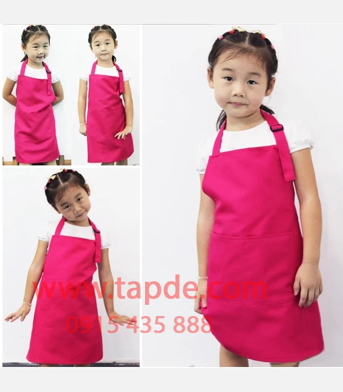 Tạp dề trẻ em màu hồng