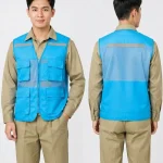 Áo gile bảo hộ lao động màu xanh ngọc lam