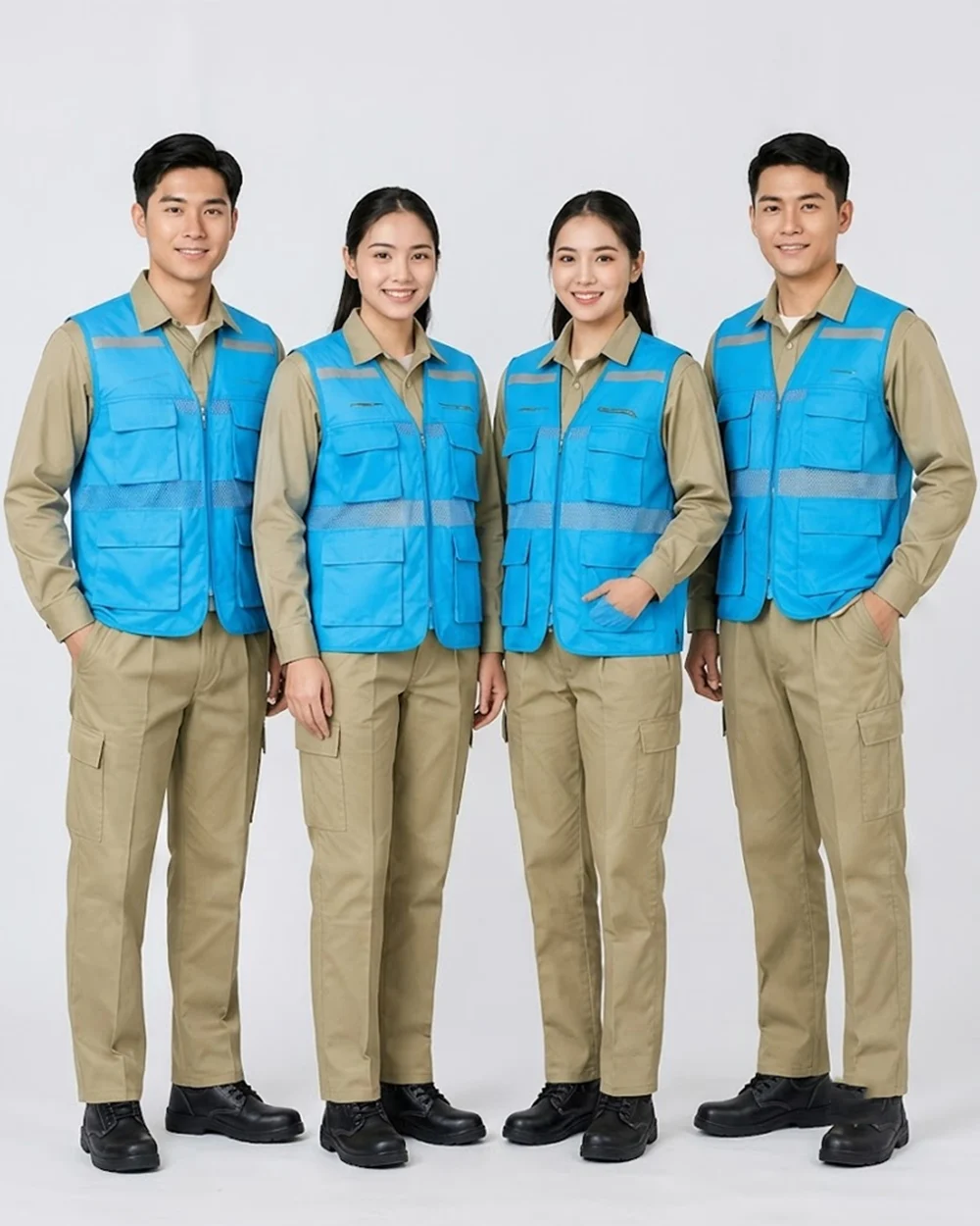 Áo gile bảo hộ lao động màu xanh ngọc lam