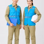 Áo gile bảo hộ lao động màu xanh ngọc lam