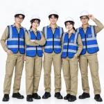 Áo Gile Bảo Hộ Màu Xanh Dương Phản Quang Xám An Toàn