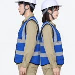 Áo Gile Bảo Hộ Màu Xanh Dương Phản Quang Xám An Toàn