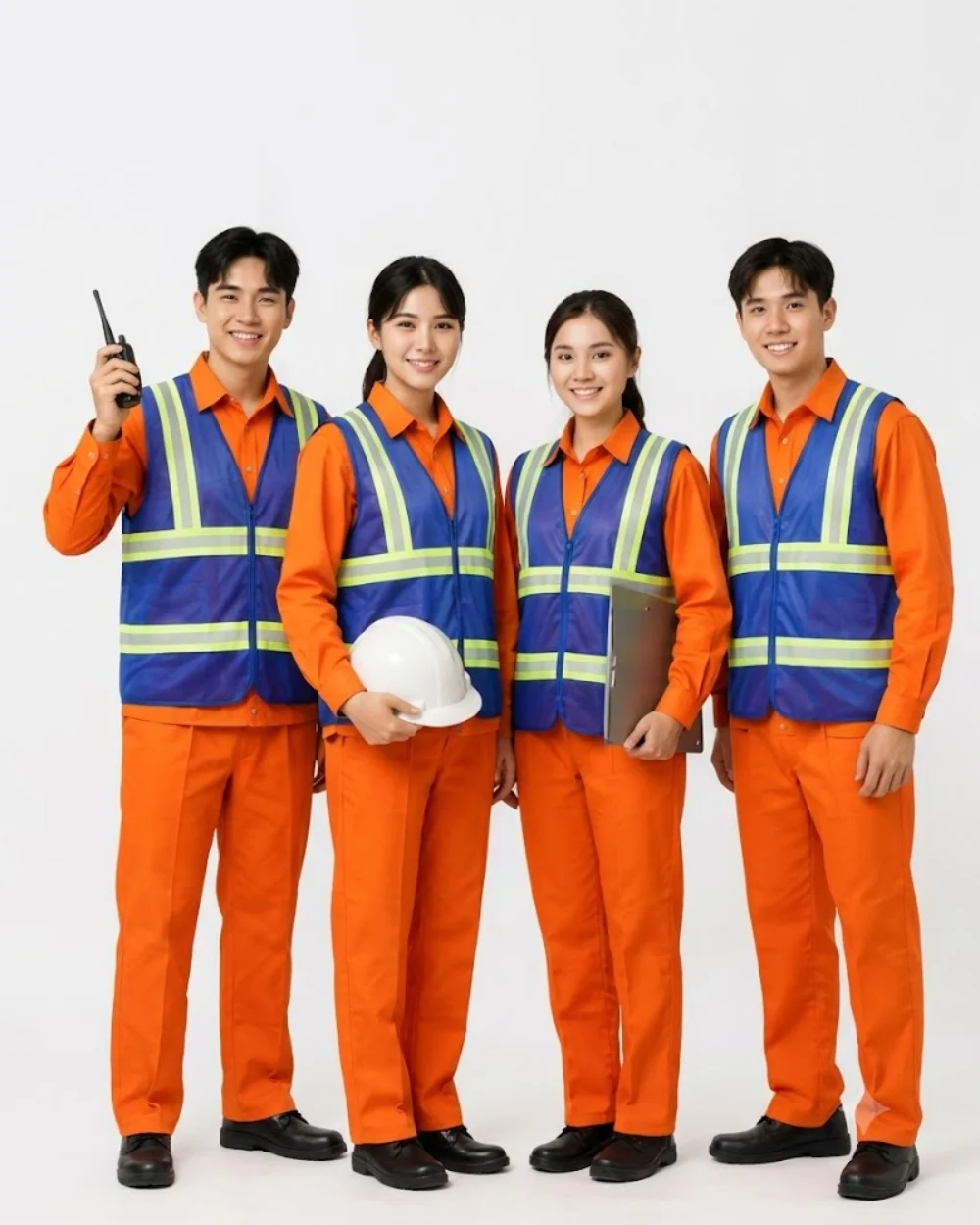 Áo Gile Lưới Bảo Hộ Lao Động Phản Quang Màu Xanh Dương