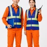 Áo Gile Lưới Bảo Hộ Lao Động Phản Quang Màu Xanh Dương