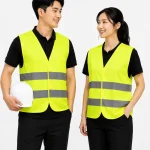 Áo Lưới 2 sọc phản quang màu xanh chuối phối xám đậm